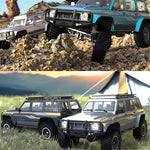 LinkMejor YK4107 1/10 2.4G 4WD RC Car Rock Crawler Two Speed Differential Lock LCG Chassis Tank Turn LED Lights Monster Off-Road Pickup Climbing Truck Vehicles Models Electric Remote Control Simulation Toys