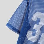LinkMejor Mens Numeric Print Sheer Mesh T-Shirt Solid Color Crew Neck Tshirts Fashion Matching Streatwear for Male Plus Size S-5XL