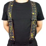 5cm Elastic Ruler Men's Suspender 4 Clips X-shaped Adjustable Casual Trousers Strap for Work Construction Tailoring
