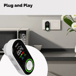 LinkMejor 5-in-1 Plug-in Multi-Gas & Smoke CO Detector with Temp/Humidity Sensor Built-in Audible & Visual Alarm Digital Display for Home Security Plug and Play
