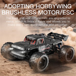 LinkMejor KF16 RTR 1/12 2.4G 4WD 3S 75km/h Brushless RC Car Off-Road Truck Flysky Transmitter Hobbywing ESC Metal Chassis Differential Gear Oil Filled Shocks LED Lights Vehicles Models Toys