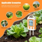 YY-1104 6-In-1 Soil Tester NPK/EC/Moisture/Temperature Dual Probes 90° Rotating LCD 0-1999 mg/kg 0-1999 μS/cm 0-99% RH 0-60°C Auto Power Off ABS Housing