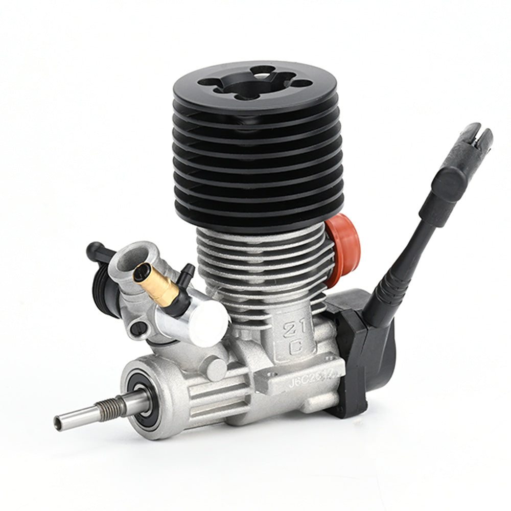 LinkMejor Racing SH.21 Nitro Engine 3.48cc SG Shaft Rear Exhaust Hand-pulled Engine with Spark Plug and Hand Puller for 1/8 Methanol Fuel RC Car Vehicle Model