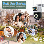 4MP HD Dual Lens PTZ WiFi IP Camera 355° Horizontal 90° Vertical View Angle Night Vision IP66 Waterproof Security Surveillance