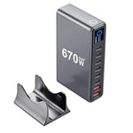 [GaN Tech] LinkMejor YMX-LCD 670W 8-Port USB PD Charger with Digital Display 2USB-A+6USB-C PD QC Fast Charging Desktop Charging Station EU Plug for iPhone 17 17Pro 16 Pro Max 15 14 for Huawei Mate XTs for OPPO