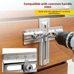 LinkMejor Stainless Steel Drawers Handle Locator Jig Woodworking Hardware Drilling Guide for Cabinet Doors Handle Installation