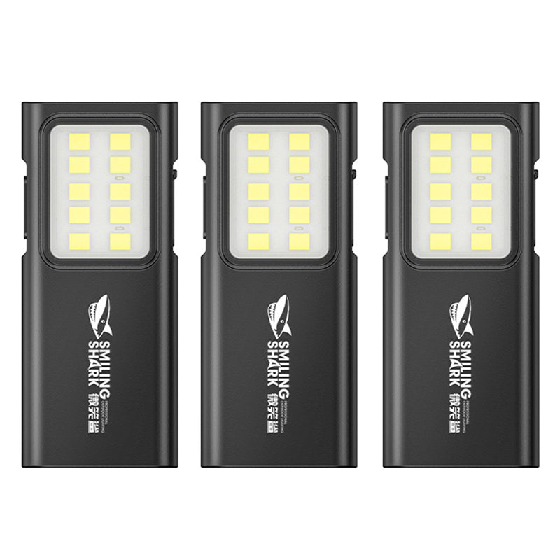 Smiling Shark TIP065 Mini Rechargeable Worklight,COB Floodlight Pocket Flashlight,with Clip Design,for Outdoor Running, Hiking