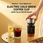 Wancle 600ml Electric Cold Brew Coffee Maker Portable Cold Brew Cup with 15-Minute Brewing One-Touch Control 1200mAh Battery Type-C Charging for Coffee & Tea