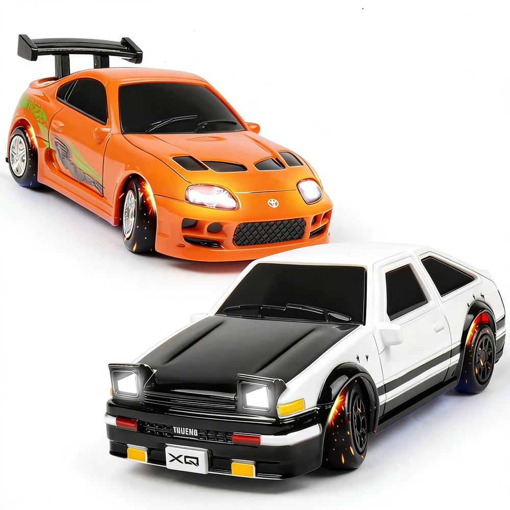 XQ 4063 RTR 1/64 2.4G 4WD Mini Drift RC Car LED Light Proportional Throttle Desktop Remote Control High Speed On-Road Racing Micro Vehicles Models Boys Gifts Toys