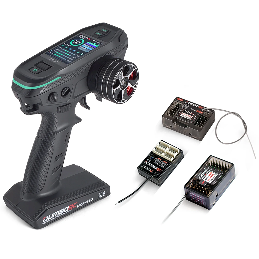 DumboRC DDF-350 2.4GHz 10CH HD LCD Screen Digital Radio Transmitter with P10F/P10FG/P4FM/P4FMG/P6DC/P6DCG Receiver For RC Airplane Car Boat Tank