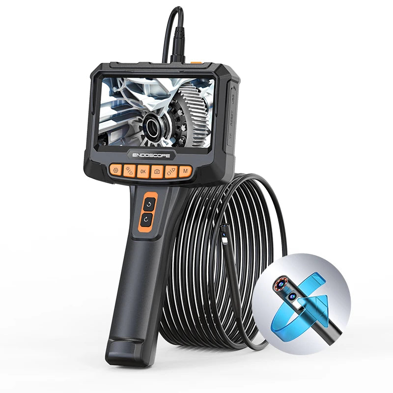 5 inch 8mm Handheld Inspection Borescope Endoscope 1080P Dual Lens 360 Degree Rotation Endoscope Camera