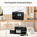 Retekess V115 Radio FM AM SW Portable Radios AM FM Rechargeable Shortwave Radio Battery Powered Full Waves USB Recorder For Gift