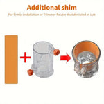 Dust Free Router Trimmer Base Circle Cutting Jig Adjustable Milling Knife Depth Plastic Woodworking Trimming Base Protective Shield for 64-65mm Diameter Trimmer