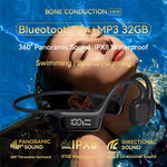 S10 Bone Conduction Earphone bluetooth 5.4 Earbuds DT5.0 Directional Sound Two-way Acoustic Noise Cancellation 32GB Memory Power Digital Display IPX8 Waterproof Neckband Sports Headset