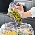LinkMejor Grain Rice Storage Container Dispenser 360° Rotating Rice Dispenser Kitchen Organizer