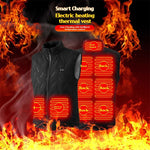 LinkMejor 9 Zone Heated Vest for Men Women USB Charging Dual Control Winter Warm Casual Sleeveless Clothing