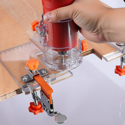 PC Handle-Free Slotting Template Precise Cabinet Slotting Tool with Toggle Clamp Adjustable Dimensions Universal Compatibility Woodworking Accessory