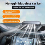 Bladeless Car Fan DC5V 4W 2400mAh Type-C Dual Turbine Adjustable Dashboard Air Circulation Fan