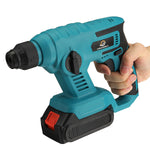 LinkMejor 21V 20mm Electric Brushless Impact Hammer Electric Drill Rechargeable Woodworking Maintenance Tool W/1pc/2pcs Battery EU Plug