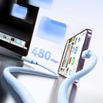 Baseus Foamed Silicone Series 2.4A USB-A to iP Cable Fast Charging Data Transmission Copper Core Line 1M/2M Long for iPhone 14 14 Pro 13 12 Pro Max for iPad Pro