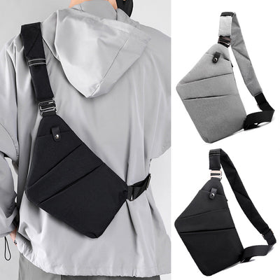 Sports Anti-Theft Thin Chest Bag Lightweight Close-fitting Travel Sling Bag Waterproof Zipper Layered Storage Crossbody Bag