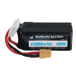 LinkMejor 11.1V 1500mAh 120C 3S Lipo Battery XT60 Plug for RC Drones
