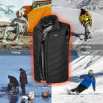 LinkMejor 9 Areas Electric Heated Vest for Men Women Washable Outdoors Winter Warm 2-control Heating Clothing
