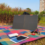 LinkMejor 12V 60W Folding Solar Panel 30A 60A 100A Waterproof Outdoor Battery Charger for Mobile Phones Power Bank Camera Tablet PC Car With PD QC3.0 MTTP Controller