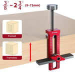 LinkMejor Upgrade Cabinet Door Mounting Jig with Detachable Seat Aluminium Alloy Metrick Imperial Scale Installation Positioner Cabinet Hardware Jig