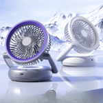 Foldable Wall-mounted Fan with Night Light 360° Rotational Airflow Desktop Electric Fan 5 Wind Speed Adjustable Air Circulation Fan for Dormitory Office