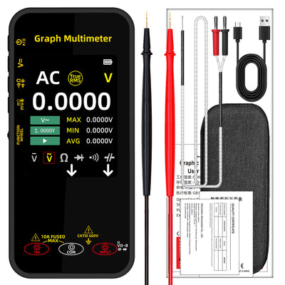 LinkMejor S500 Smart Graphic Multimeter 3.2 Inch TFT Screen 1000V DC AC Voltage 10A Current High Precision Portable Tester Electric Measurement Tool