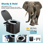 PU Portable Folding Toilet with Cover, Mobile Camping Toilet, Compact Travel Potty for Adults and Kids, Suitable for RV, Car, Camping, Hiking, and Outdoor Activities