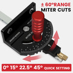 LinkMejor Woodworking M1 Pro Angle Miter Gauge with Extended Fence for Table Saw Router Table Precision Angle Setting Gauge for Wood Cutting Sawing