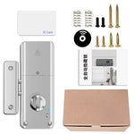 Tuya APP Remotely Control IC Card Lock Invisible Automatic Motor Bolt Lock For Home Wooden Door No Drilling Hole Installation