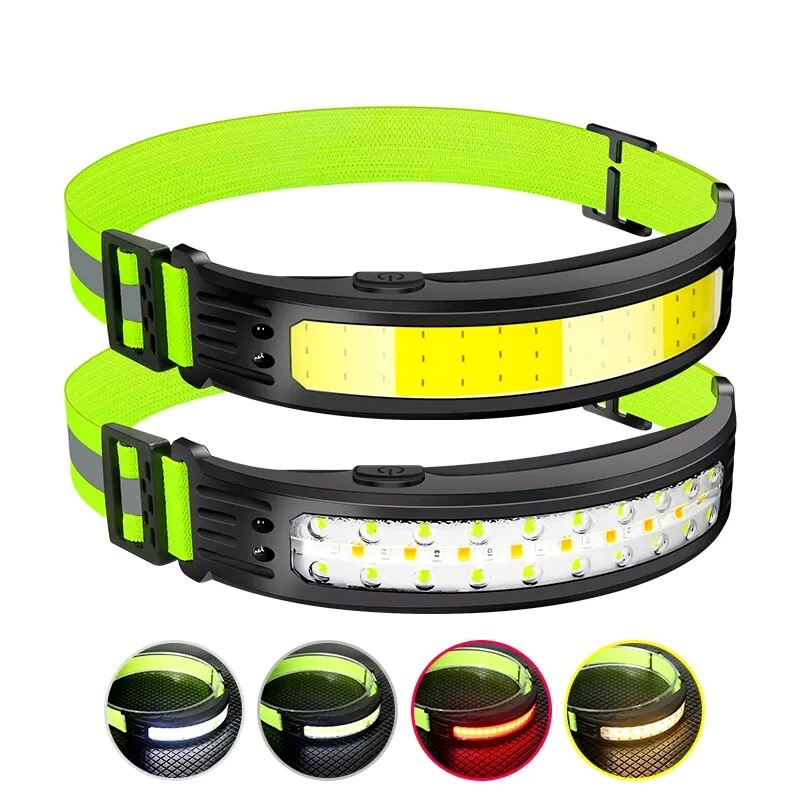LinkMejor Sensor Headlight Built in Battery Fishing Headlamp Rechargeable 6 Modes Head Torch Outdoor Camping Flashlight