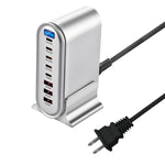 [GaN Tech] Bakeey YMX-613 600W 8-Port USB PD Charger 3USB-A+5USB-C PD QC Fast Charging Digital Display Desktop Charging Station EU Plug US Plug for iPhone 16 16 Pro 15 14 13 Pro Max for Huawei Pura X for Xiaomi 15 Ultra for Samsung Galaxy S25 Ultra