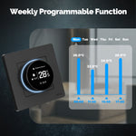 Moes Tuya Zigbee3.0 Smart Knob Thermostat with LED Digital Display Water Heating/Electric Heating/Gas Boiler APP  Remote Controller Weekly Programmable Voice Control Work with Alexa Google Home