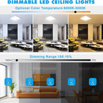 Elfeland 24W 30cm LED Square Ceiling Light With RGB Ambient Backlight Remote Control APP Control Dimmable Modern Ceiling Lamp