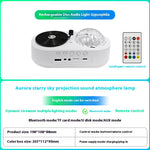 Elfeland LED Rechargeable Aurora & Starry Sky Projector Lamp Dreamy Starlight Night Light With Bulit-in Bluetooth Speaker Remote Control Atmosphere Decoration Lighting