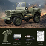 LinkMejor C8815 RTR 1/10 2.4G 4WD RC Car Willys Military Truck Off-Road Climbing LED Light Optional Winch Canopy Metal Frame Rock Crawler Full Proportional Vehicles Models Toys