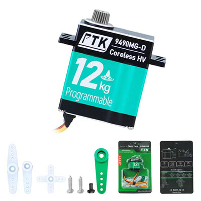 LinkMejor 9490 MG-D 9g 12KG High Torque Stainless Steel Gear Waterproof Coreless Digital RC Servo for Fixed Wing Car and Aircraft Model