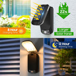 Elfeland Solar Powered Outdoor Wall Light Remote Control Waterproof 3 Lighting Modes Energy Saving Balcony Garden Decoration Light