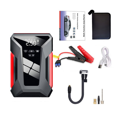 4-in-1 Multi-function Car Emergency Starter Intelligent Digital Display 12V 38000mAh Power Bank Jumpstarter Tire Inflation Pressure Tester