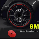 8M Universal Car Hubcap Wheel Rim Protector Stickers Anti-Scratch Anti-Scuff Auto Tire Rim Plated Strip Protective Decoration