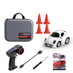 LinkMejor Q7201 1/72 2.4G Mini RC Car LED Light 3 Speed Adjustable Full Scale Q Version Desktop Micro Remote Cruise Control Vehicles Models Toys