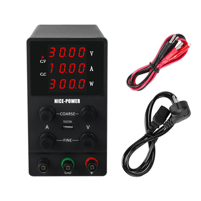 LinkMejor SPS3010 Digital Power Supply 0-30V 0-10A Four-Digit Display USB 5V2A Adjustable Knobs Stable DC Output