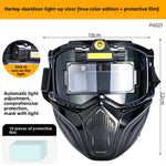 Detachable Welding Helmet Auto Dimming Face Shield Modular Design Heat Resistant High Definition Adjustable Lightweight Protective Mask LED Light 10 Protective Films