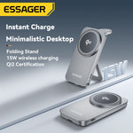 LinkMejor Qi2 2-in-1 Desktop Wireless Charger 15W Fast Wireless Charging Phone Holder for Smart Phones for iPhone 17 17Pro 16 15 Pro Max for Huawei Pura 80 Ultra for SAMSUNG for Airpods for Apple Watch