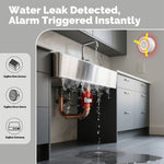 MOES Tuya Zigbe Raindrop Detection Sensor IPX4 Waterproof Wireless Smart Home Water Leak Detector Real Time Alert Smart Life APP for Indoors Outdoors Water Leakage Sensor