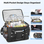 LinkMejor Backpack Cooler Insulated 75 Cans w/ Insulating Cover, Upgraded Leakproof Soft Cooler Backpack 2 Compartment for Camping Hiking Picnic Beach